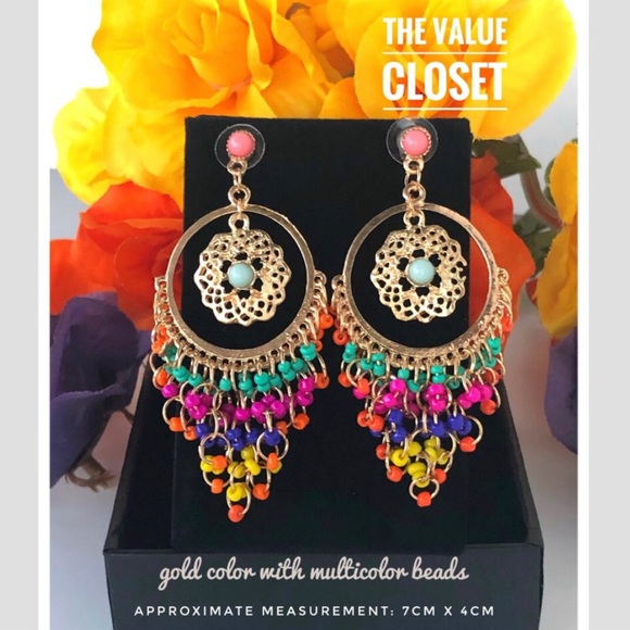 Multicolor drop earrings - Picture 4 of 4